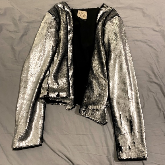 Chaser Jackets & Blazers - Chaser silver sequin jacket